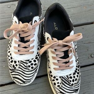 ALDO Women's Zebra and Polka Dot Sneakers Size 7.5 with